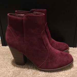 Burgundy Wine Ankle Booties